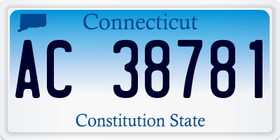 CT license plate AC38781