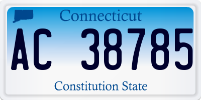 CT license plate AC38785