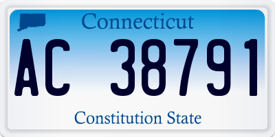 CT license plate AC38791