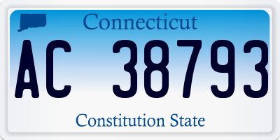CT license plate AC38793