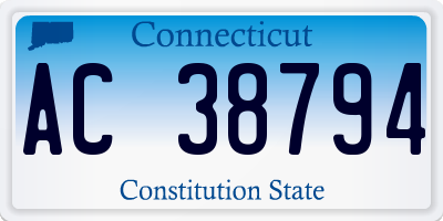 CT license plate AC38794