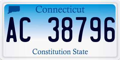 CT license plate AC38796