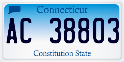 CT license plate AC38803