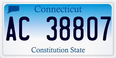 CT license plate AC38807