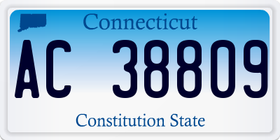 CT license plate AC38809