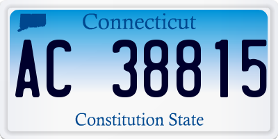 CT license plate AC38815