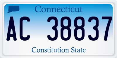 CT license plate AC38837