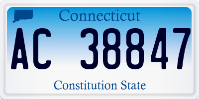 CT license plate AC38847