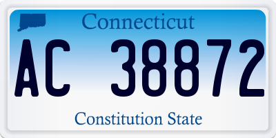 CT license plate AC38872