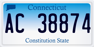 CT license plate AC38874