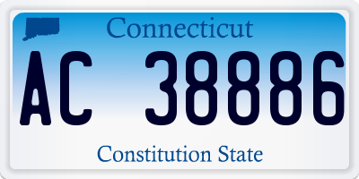 CT license plate AC38886