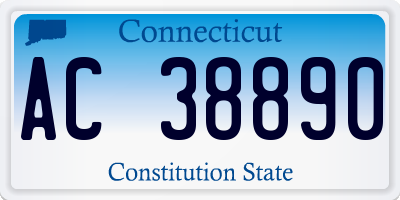 CT license plate AC38890