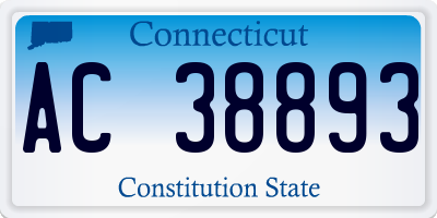 CT license plate AC38893