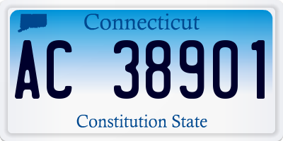 CT license plate AC38901