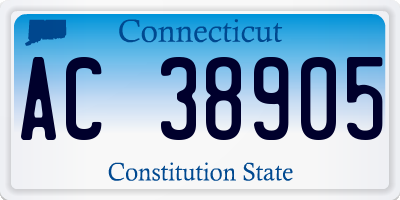 CT license plate AC38905