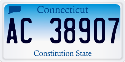 CT license plate AC38907