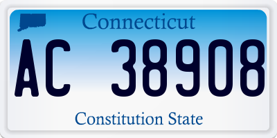 CT license plate AC38908