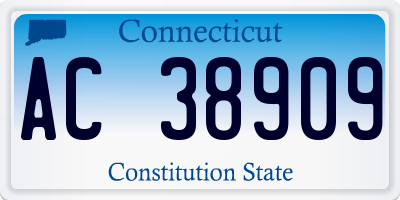 CT license plate AC38909