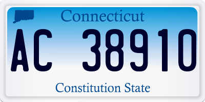 CT license plate AC38910
