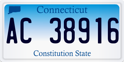 CT license plate AC38916