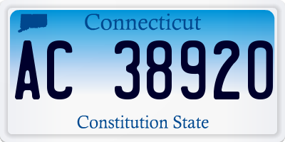 CT license plate AC38920