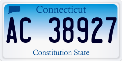 CT license plate AC38927