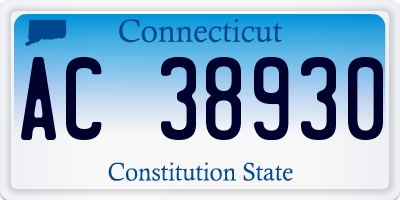 CT license plate AC38930