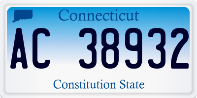 CT license plate AC38932