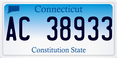 CT license plate AC38933