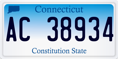 CT license plate AC38934