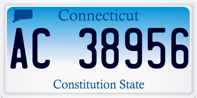 CT license plate AC38956