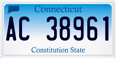 CT license plate AC38961