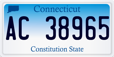 CT license plate AC38965