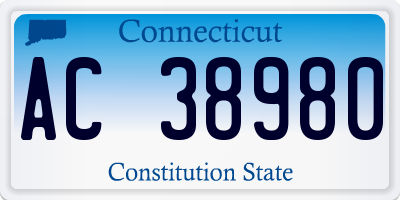 CT license plate AC38980