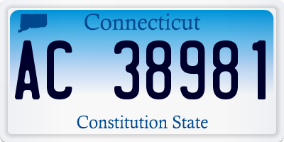 CT license plate AC38981
