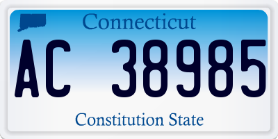 CT license plate AC38985