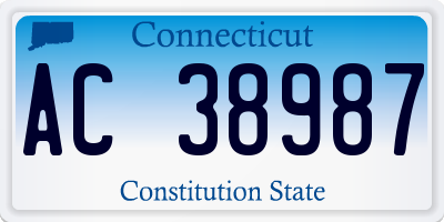 CT license plate AC38987