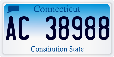 CT license plate AC38988