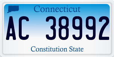 CT license plate AC38992