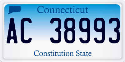 CT license plate AC38993