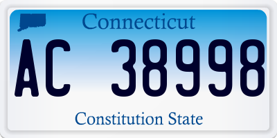 CT license plate AC38998