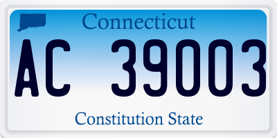 CT license plate AC39003
