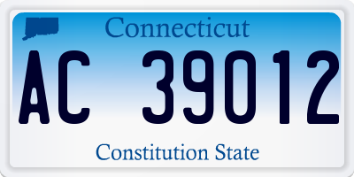 CT license plate AC39012