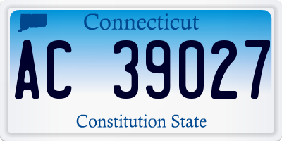 CT license plate AC39027