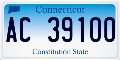 CT license plate AC39100