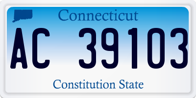 CT license plate AC39103