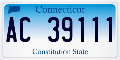 CT license plate AC39111