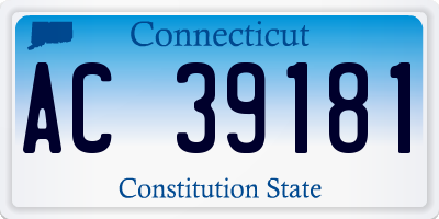 CT license plate AC39181