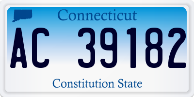 CT license plate AC39182