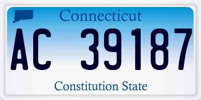 CT license plate AC39187